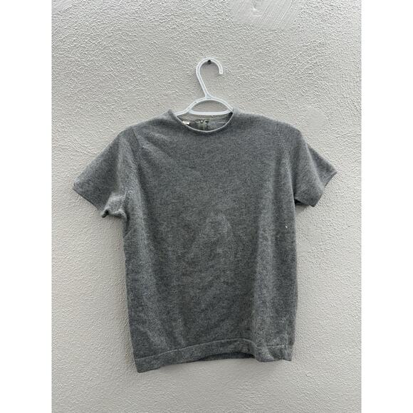 Full Fashioned Hadley Womens Shirt Size 34 Gray Short Sleeve Imported Cashmere - Picture 1 of 10
